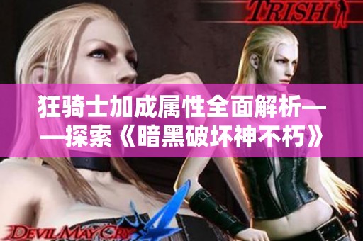 狂骑士加成属性全面解析——探索《暗黑破坏神不朽》的精彩秘密
