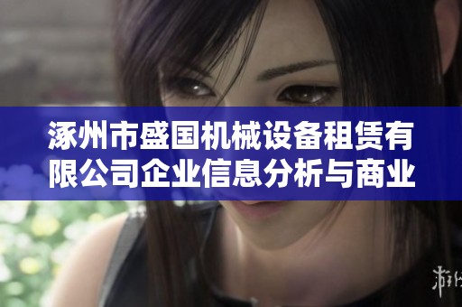 涿州市盛国机械设备租赁有限公司企业信息分析与商业前景探讨
