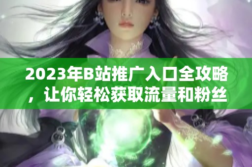 2023年B站推广入口全攻略，让你轻松获取流量和粉丝