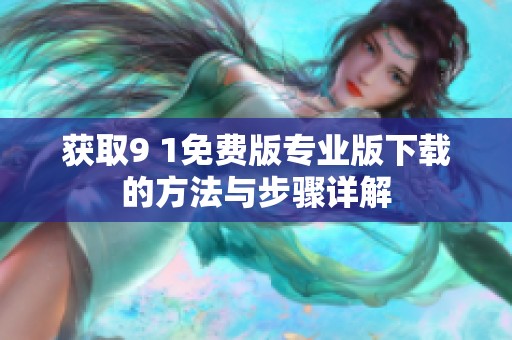 获取9 1免费版专业版下载的方法与步骤详解