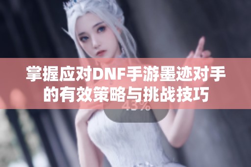 掌握应对DNF手游墨迹对手的有效策略与挑战技巧