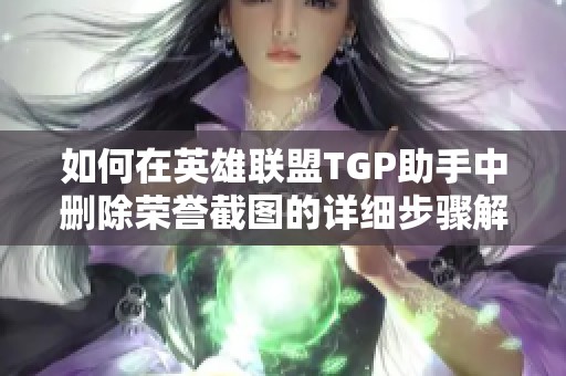 如何在英雄联盟TGP助手中删除荣誉截图的详细步骤解析