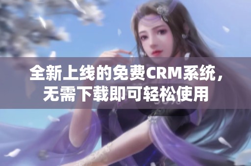 全新上线的免费CRM系统，无需下载即可轻松使用
