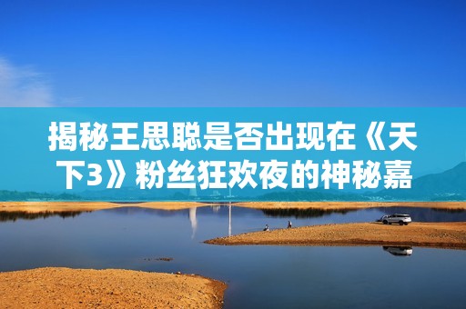 揭秘王思聪是否出现在《天下3》粉丝狂欢夜的神秘嘉宾中