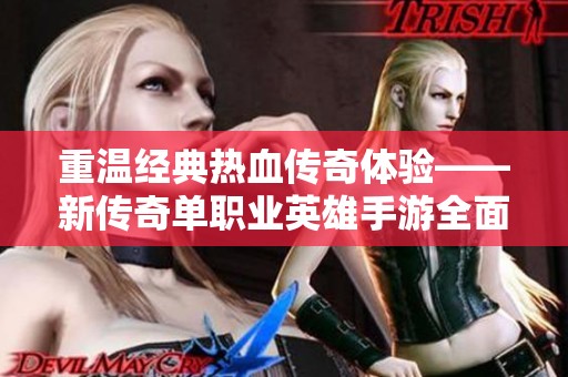 重温经典热血传奇体验——新传奇单职业英雄手游全面攻略解读