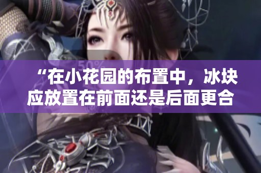 “在小花园的布置中，冰块应放置在前面还是后面更合适”