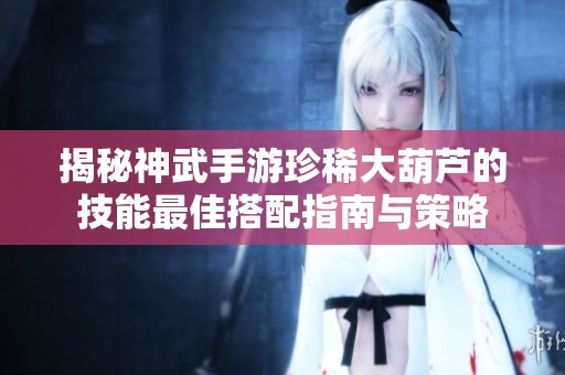 揭秘神武手游珍稀大葫芦的技能最佳搭配指南与策略