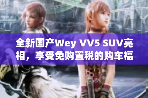 全新国产Wey VV5 SUV亮相，享受免购置税的购车福利
