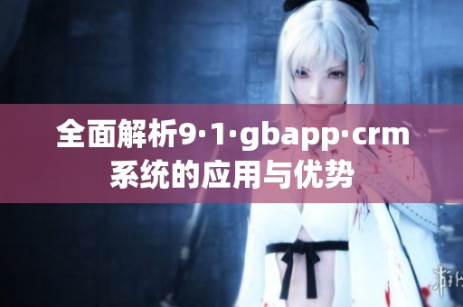 全面解析9·1·gbapp·crm系统的应用与优势