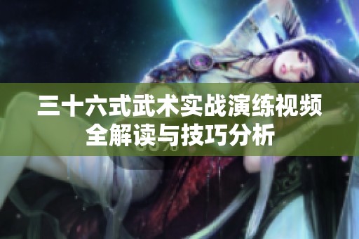 三十六式武术实战演练视频全解读与技巧分析