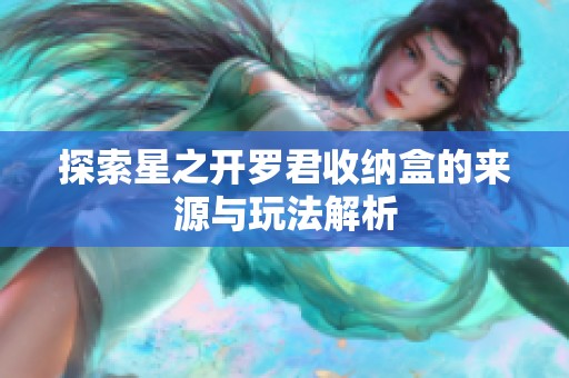 探索星之开罗君收纳盒的来源与玩法解析