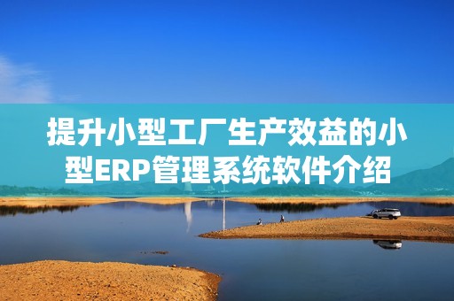 提升小型工厂生产效益的小型ERP管理系统软件介绍