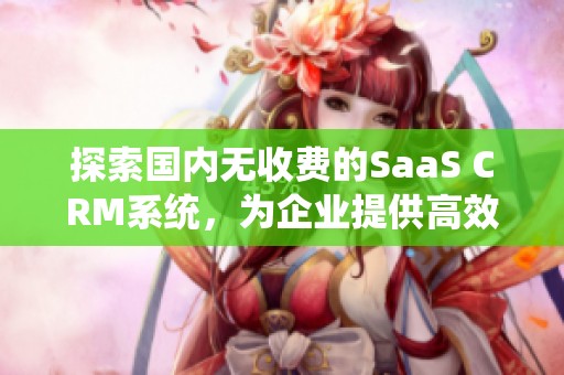 探索国内无收费的SaaS CRM系统，为企业提供高效管理解决方案
