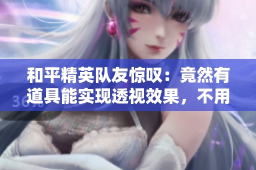 和平精英队友惊叹：竟然有道具能实现透视效果，不用剪辑也能应用！