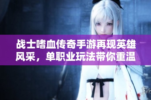 战士嗜血传奇手游再现英雄风采，单职业玩法带你重温经典！