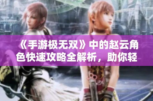 《手游极无双》中的赵云角色快速攻略全解析，助你轻松上手！