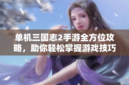 单机三国志2手游全方位攻略，助你轻松掌握游戏技巧与秘笈