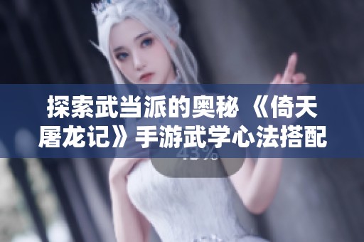 探索武当派的奥秘 《倚天屠龙记》手游武学心法搭配全攻略