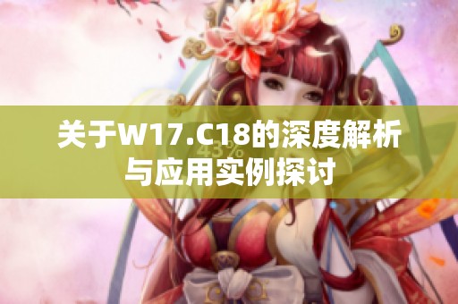 关于W17.C18的深度解析与应用实例探讨