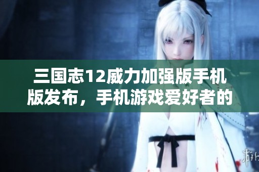 三国志12威力加强版手机版发布，手机游戏爱好者的新选择