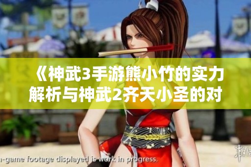 《神武3手游熊小竹的实力解析与神武2齐天小圣的对比分析》