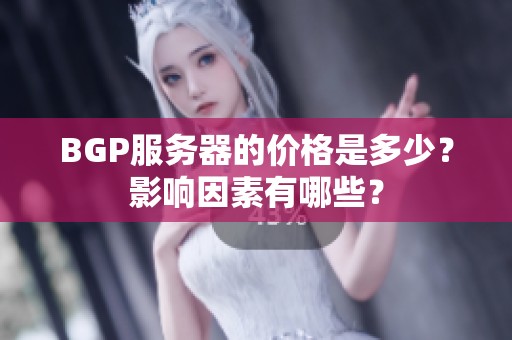 BGP服务器的价格是多少？影响因素有哪些？