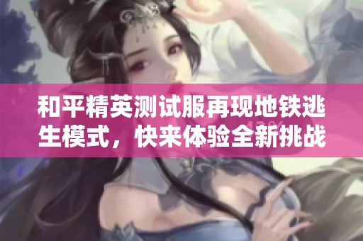和平精英测试服再现地铁逃生模式，快来体验全新挑战！