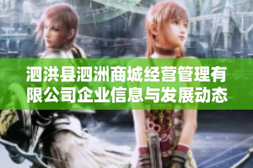 泗洪县泗洲商城经营管理有限公司企业信息与发展动态解析