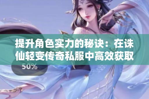 提升角色实力的秘诀：在诛仙轻变传奇私服中高效获取副本装备攻略